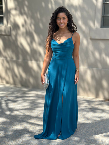 Vestido Dora azul petróleo