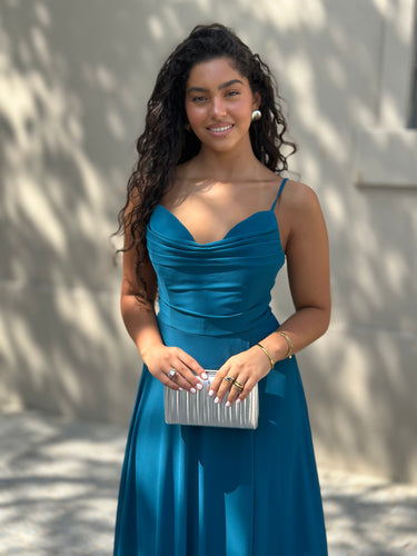 Vestido Dora azul petróleo