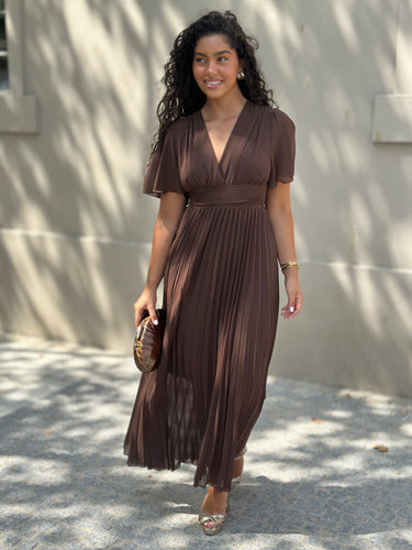 Vestido Carina castanho