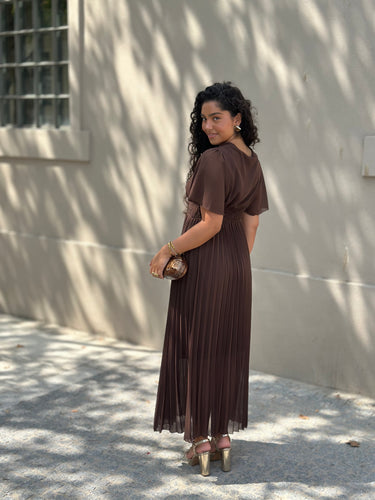 Vestido Carina castanho