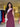 Vestido Marah bordeaux e rosa