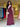 Vestido Marah bordeaux e rosa