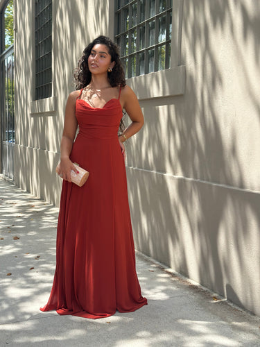 Vestido Dora terracota