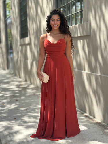 Vestido Dora terracota