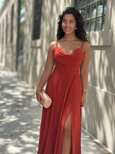 Vestido Dora terracota