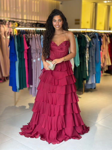 Vestido Dayana bordeaux