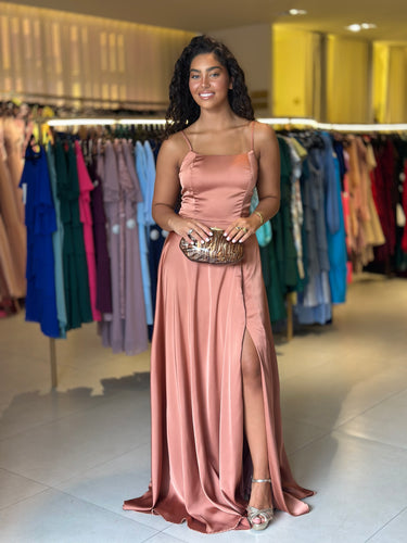 Vestido Solange terracota