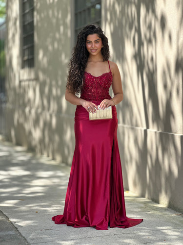 Vestido Ivy bordeaux