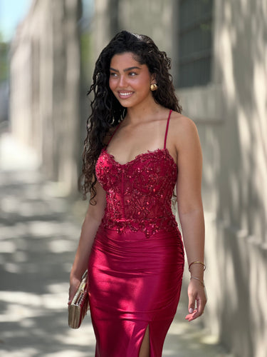 Vestido Ivy bordeaux