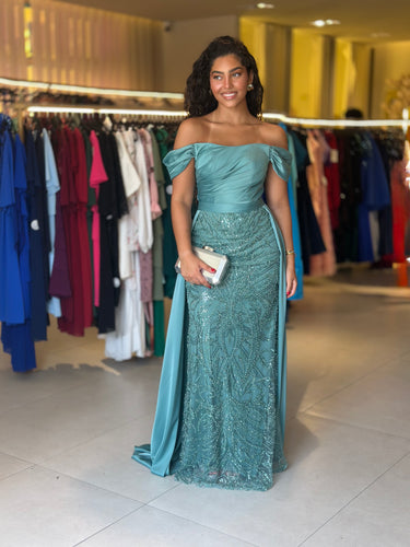 Vestido Aurora verde sage