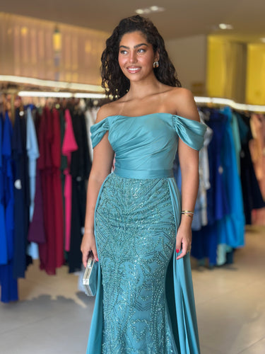 Vestido Aurora verde sage