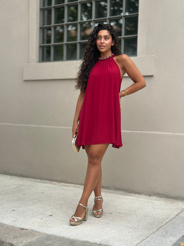 Vestido joy bordeaux