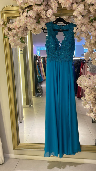 Vestido Any azul turquesa
