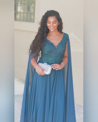 Vestido Brenda petróleo em movimento — 5 segundos, sem som